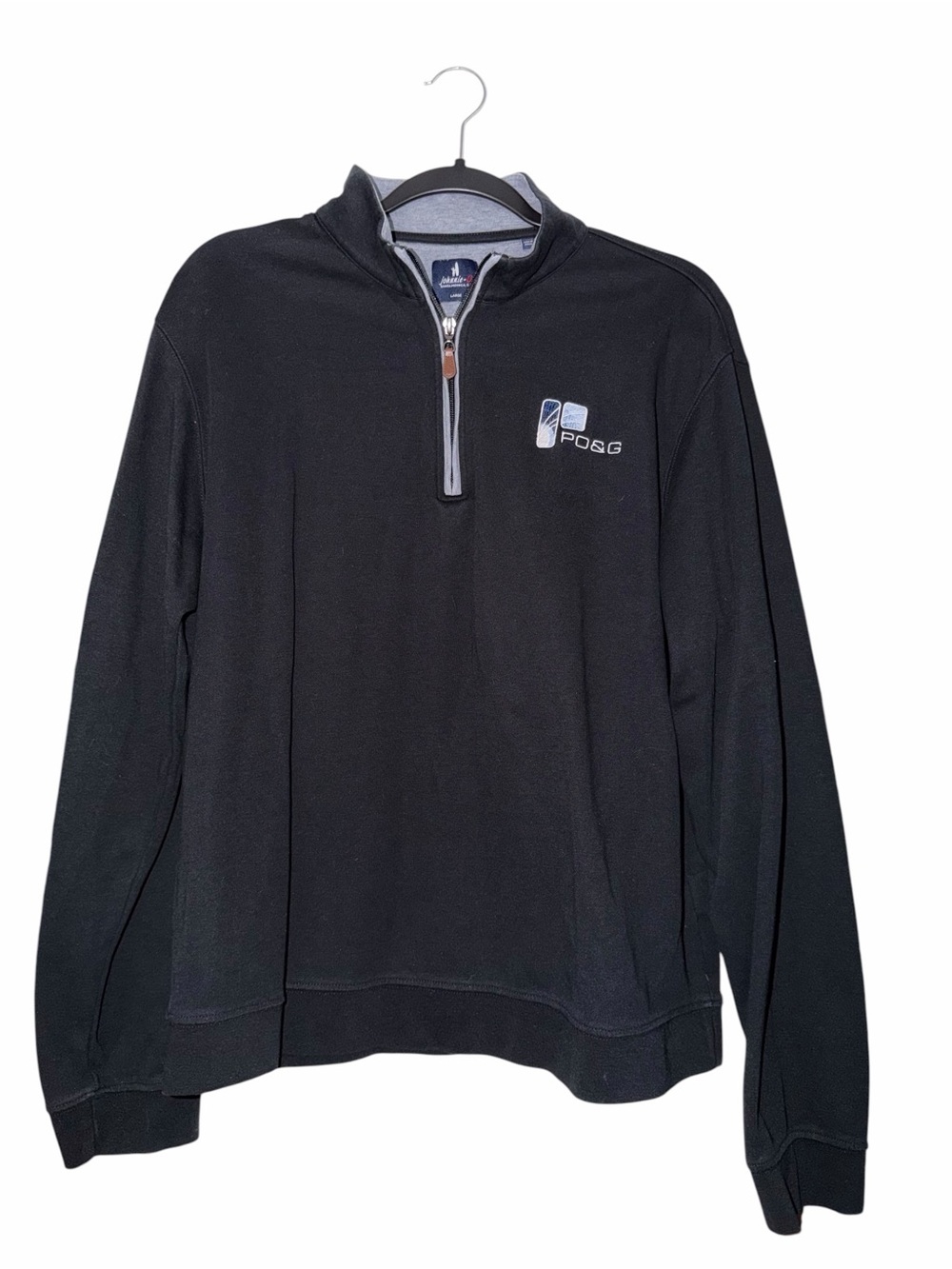 Johnny-O Sully 1/4 zip Black Chest Logo Large